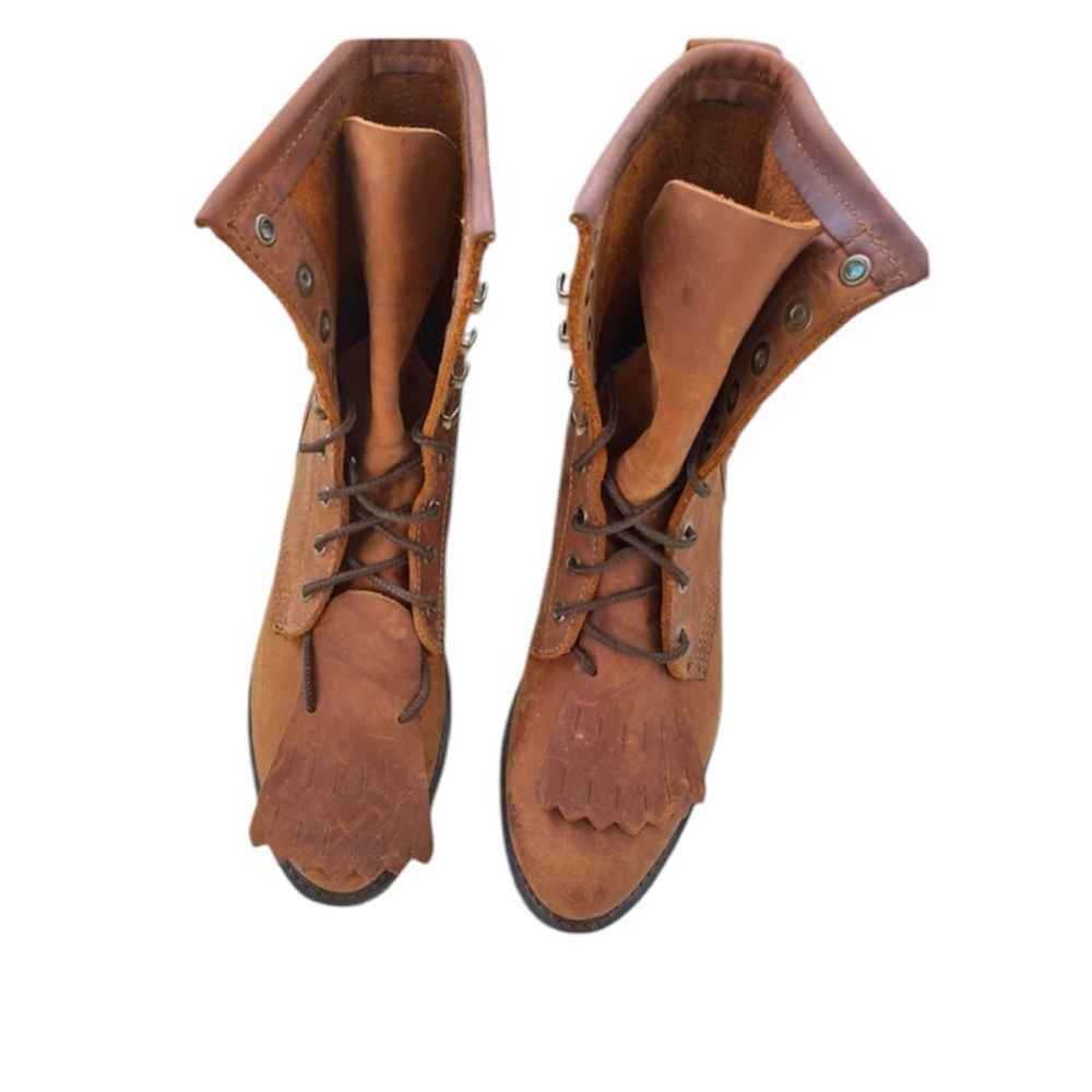 Durango Women’s Mid-Calf Kiltie Brown Leather Western Boots Size 6.5M US